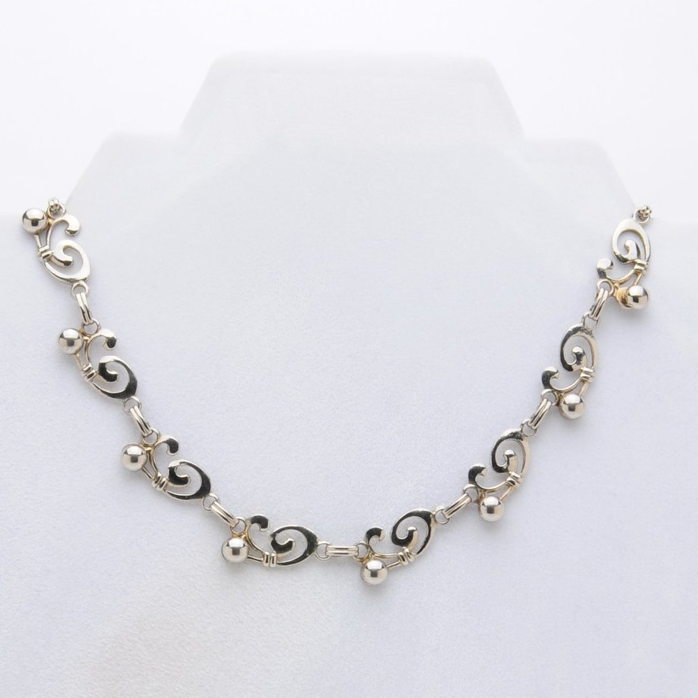Art Nouveau Style Silver Choker Necklace